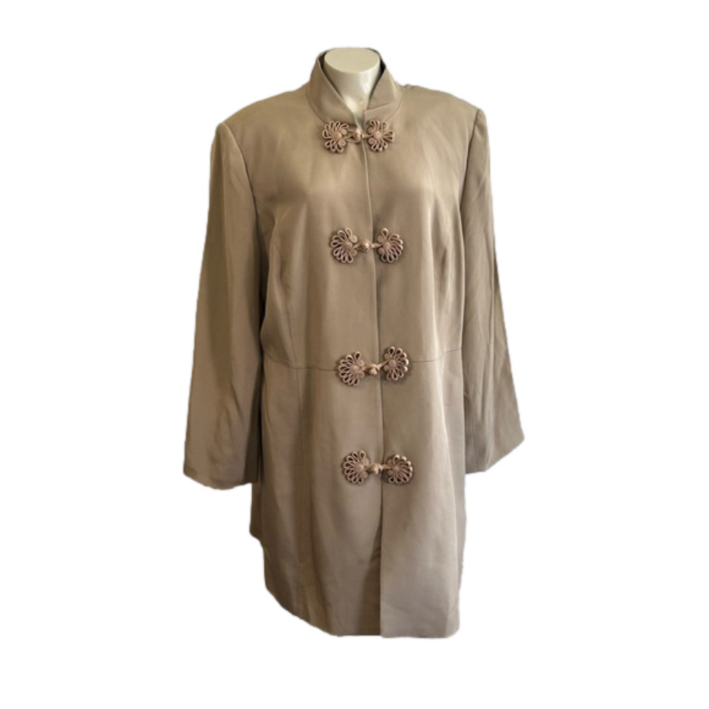 Bloomingdale's 18W vtg mandarin collar 100% silk blazer NWT